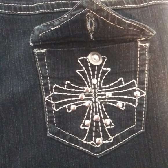 Y-Jeans women's size 15 (juniors) S. Skinny dark blue jeans - Picture 14 of 14